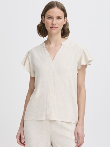 Chemisier ' BYFILINEN ' b.young en beige
