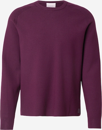 Calvin Klein Пуловер в лилав: отпред