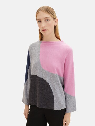 TOM TAILOR Strickpullover in Grau