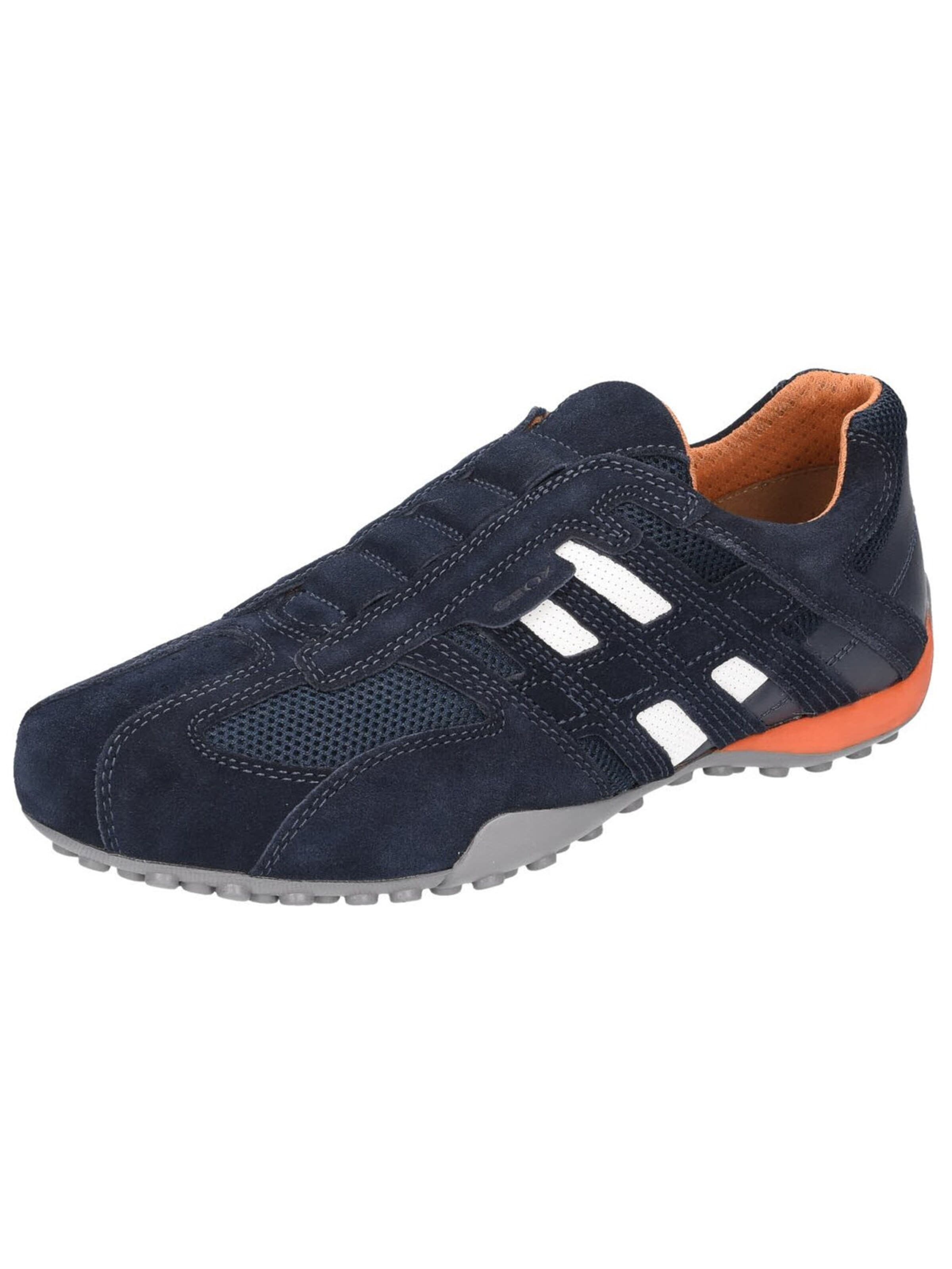 GEOX Sneakers laag 'Sneaker Herren 1025249 Leder-Mix in blau' in Blauw: voorkant