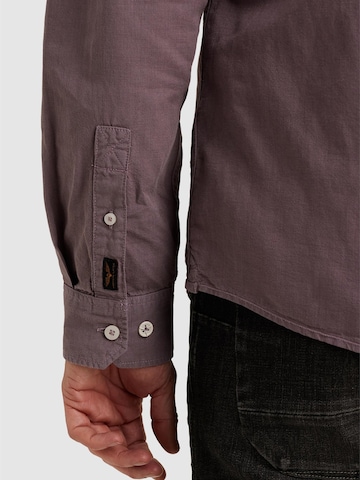PME Legend Regular fit Skjorta 'Shirt in cotton/linen with garment-dye wash' i lila