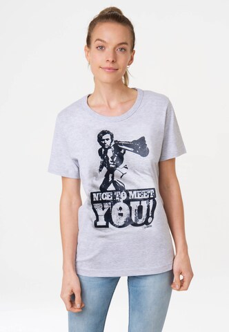 LOGOSHIRT Shirt 'Dirty Harry - Nice To Meet You' in Grijs: voorkant