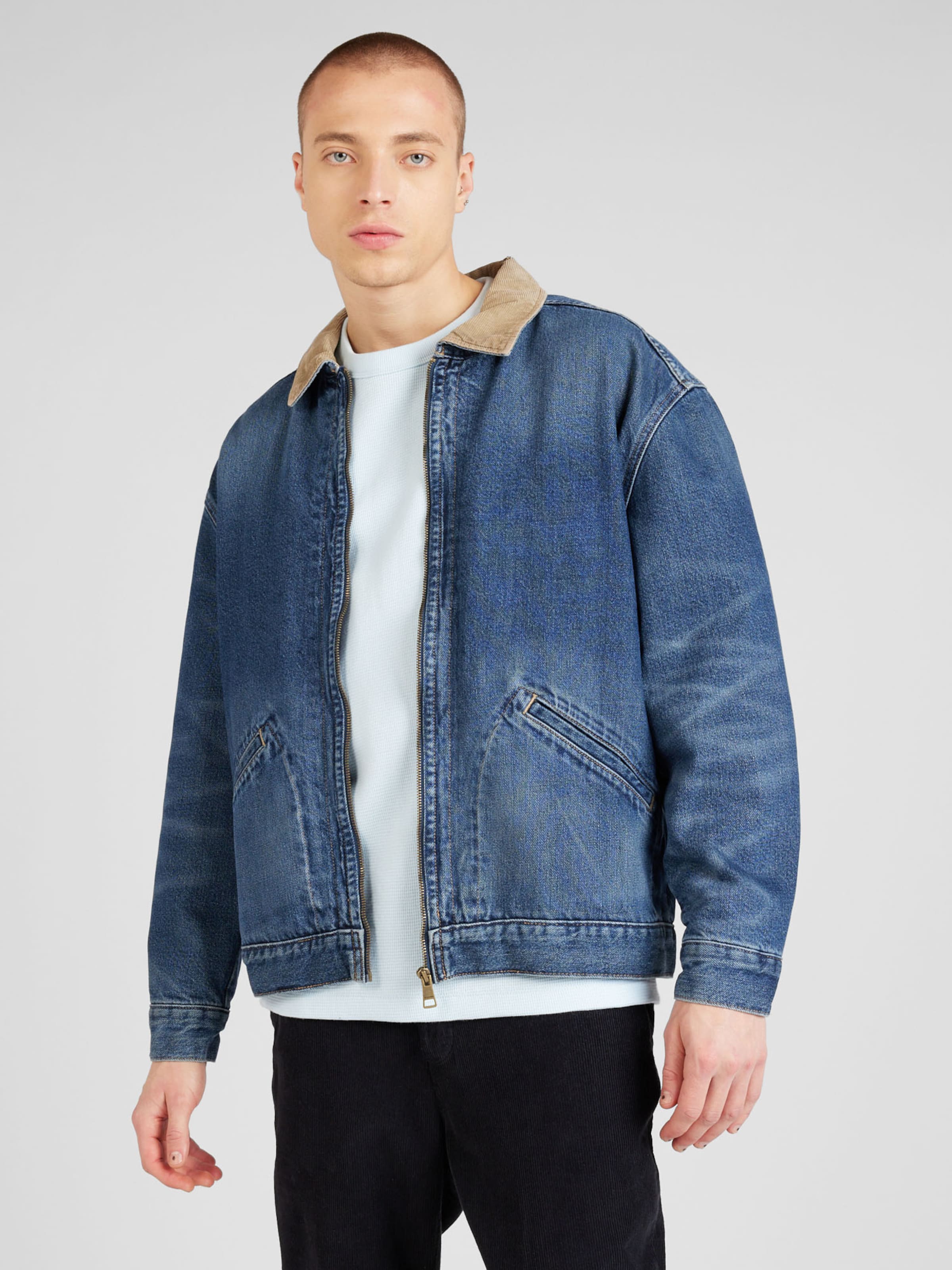 Hooded jeans jacket on sale mens