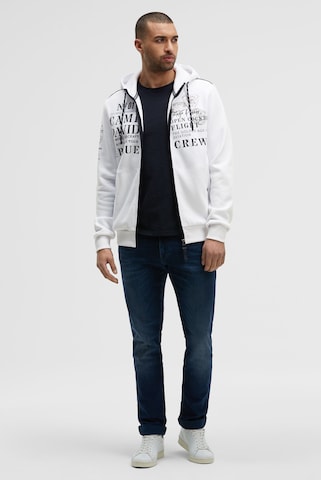 CAMP DAVID - Sudadera con cremallera en blanco: frente