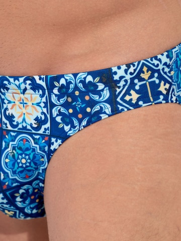 HOM Badehose ' Swim Micro Briefs Maiolica ' in Blau