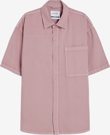 Bershka Comfort Fit Skjorta i rosa: framsida