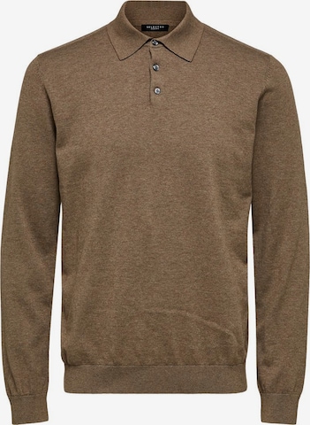 Pull-over SELECTED HOMME en marron : devant