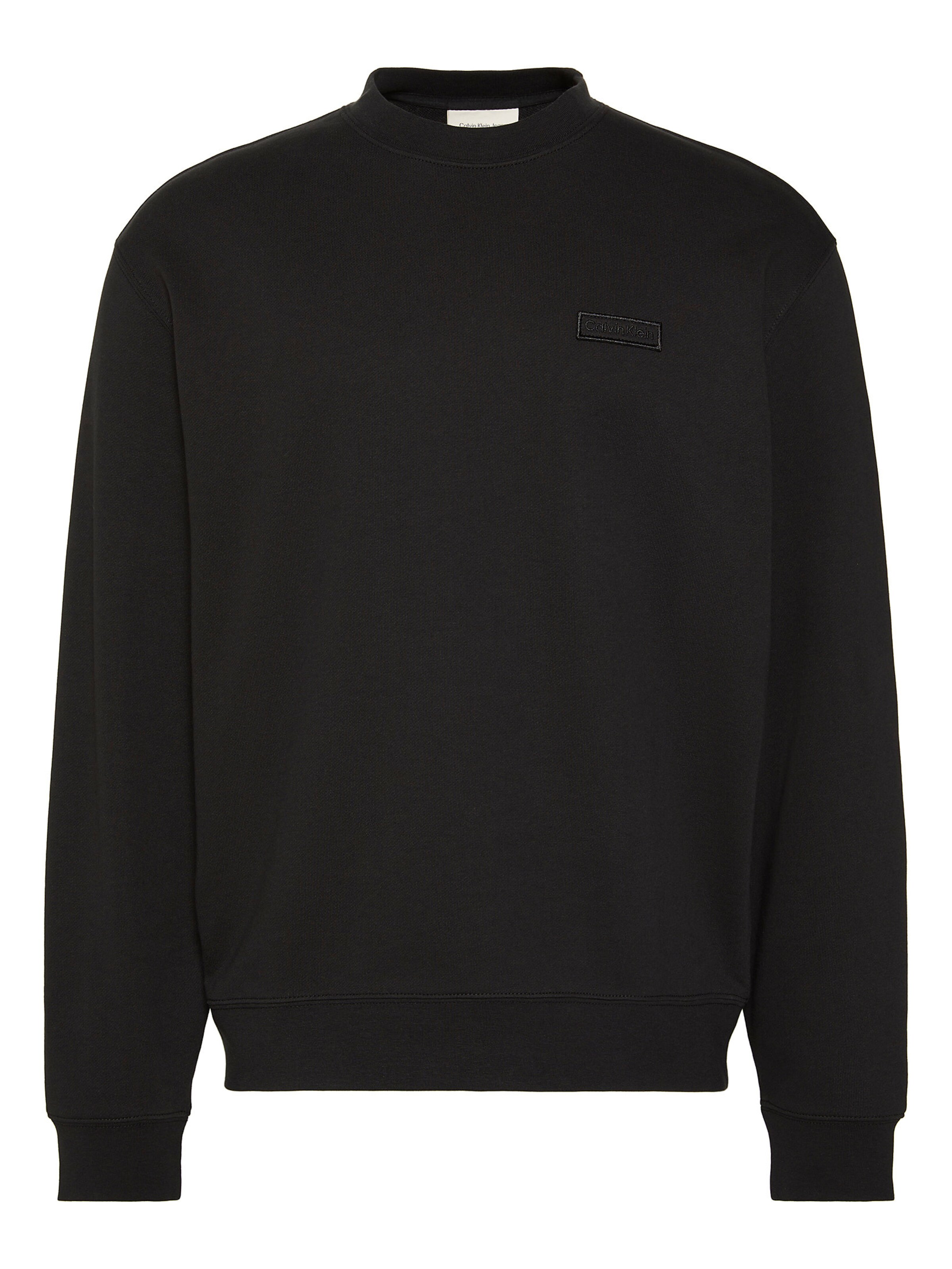 Calvin Klein Jeans Sweatshirt 'Terry' in Zwart: voorkant