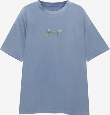 T-shirt Pull&Bear en bleu : devant