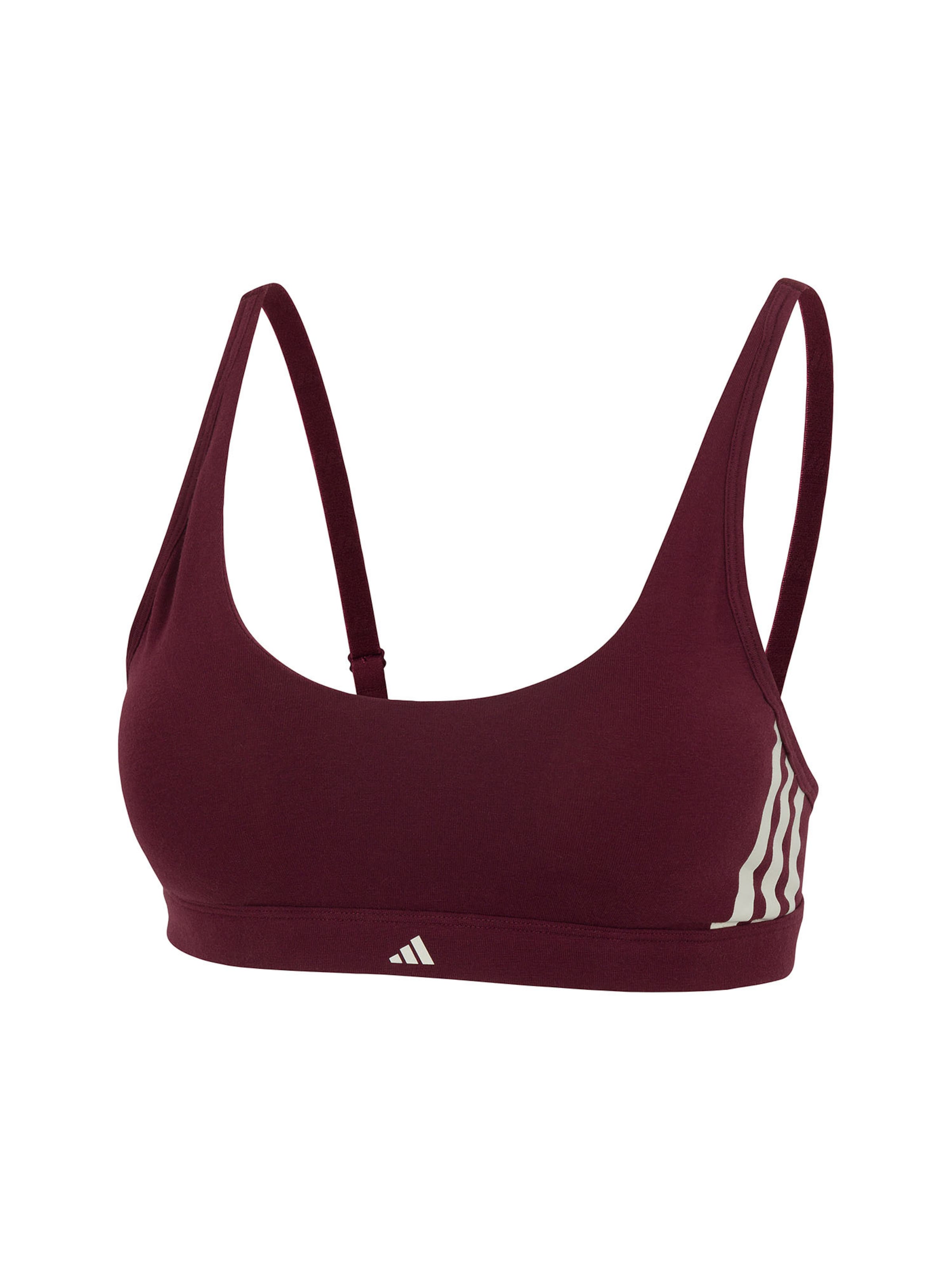 ADIDAS SPORTSWEAR Bustier BH ' Sport Active Essentials Cotton 3 Stripes ' in Rood: voorkant