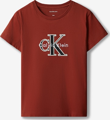 Calvin Klein Jeans T-Shirt 'SEASONAL' in Braun: Vorderseite