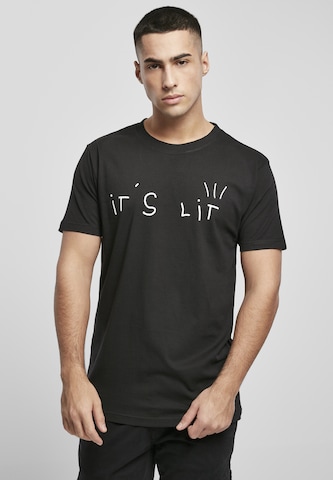 Mister Tee Regular fit Тениска 'It´s Lit' в черно: отпред
