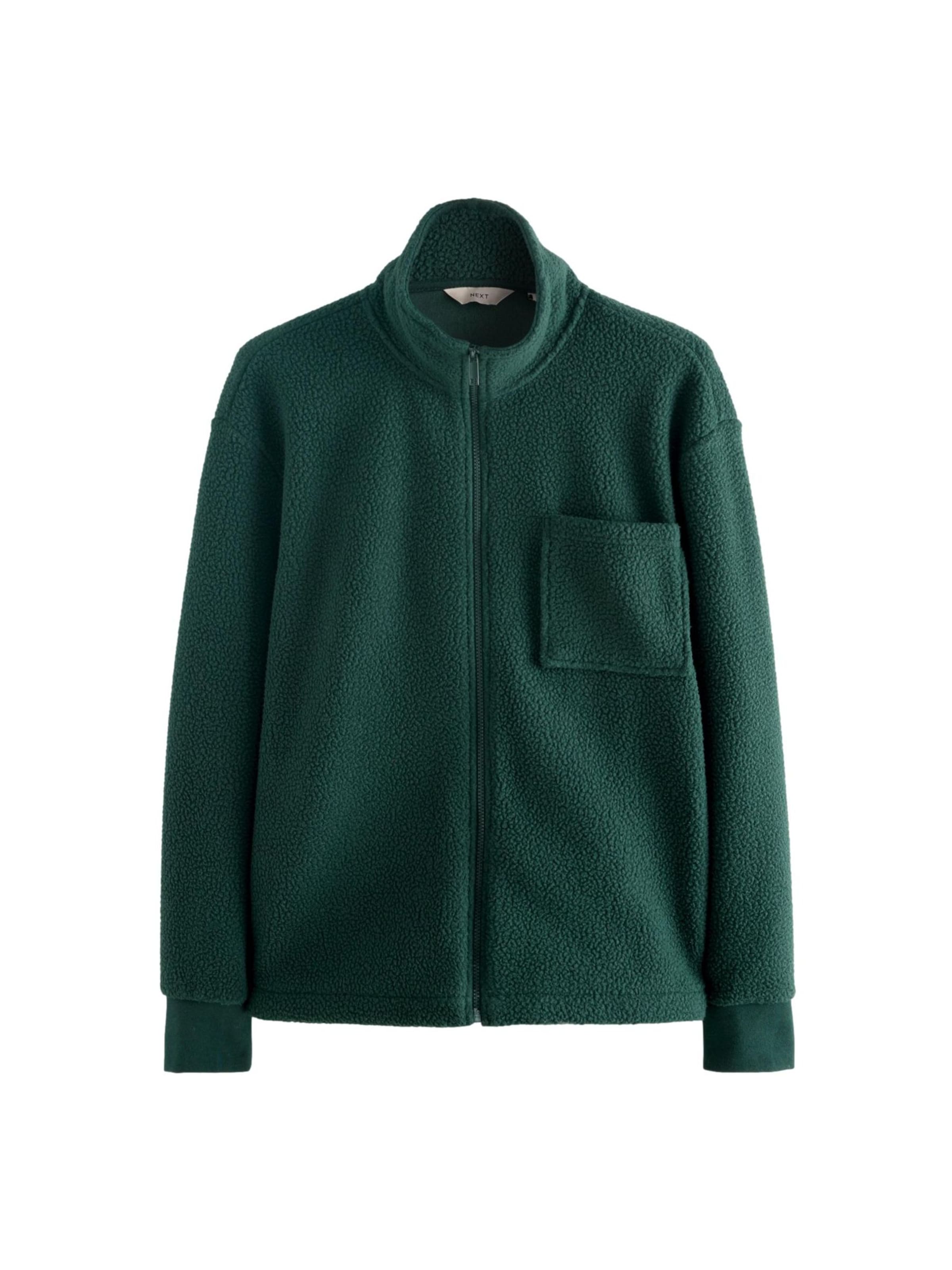 Jachetă  fleece de la Next pe verde: față