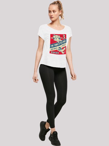 F4NT4STIC Shirt 'Disney Die Drei Kleinen Schweinchen' in Wit