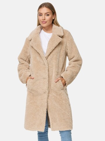 Threadbare Between-seasons coat 'Bear' in Beige: front