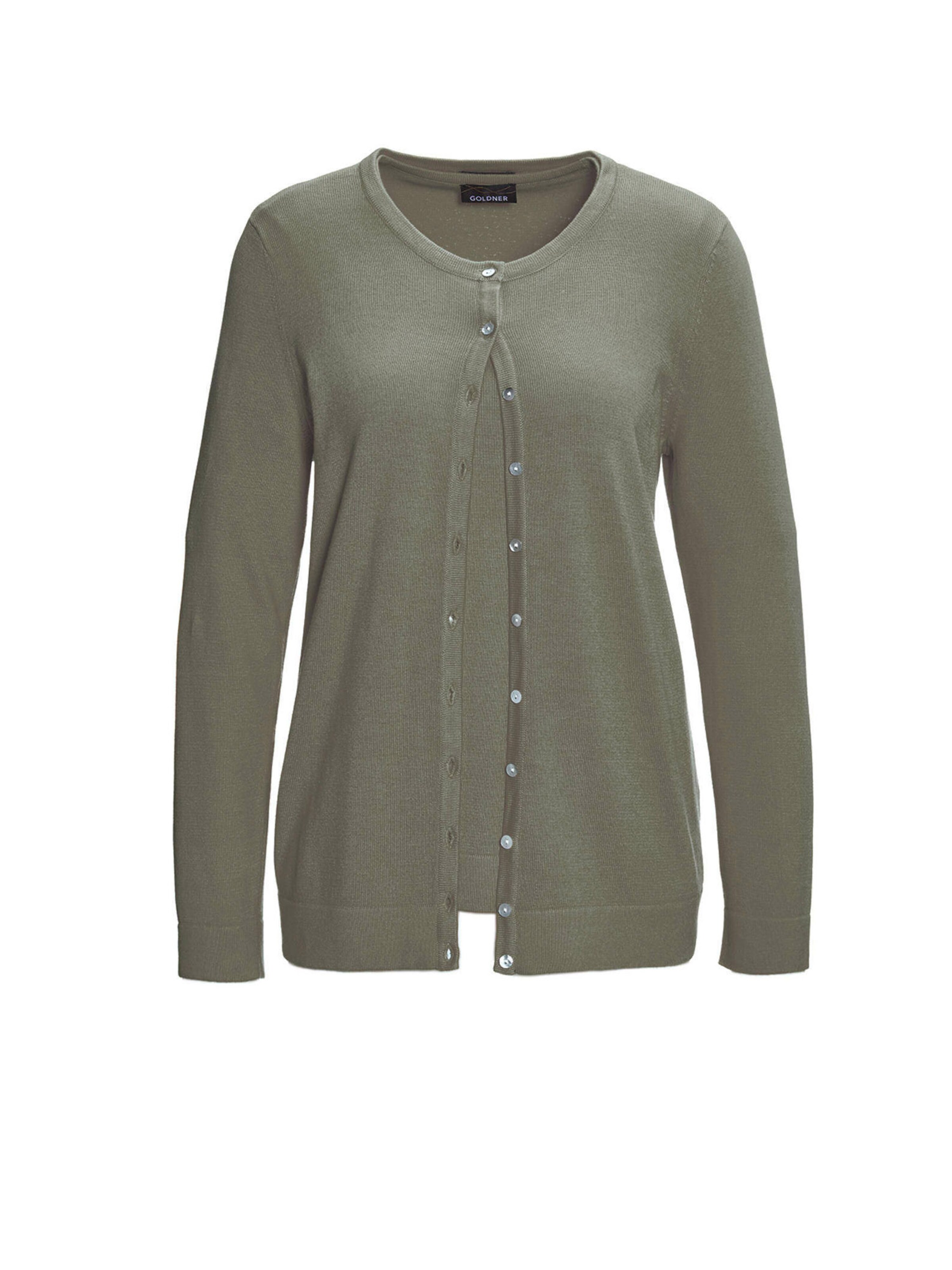 Goldner Strickjacke in Grün: Vorderseite