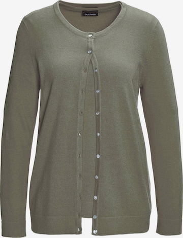 Goldner Strickjacke in Grün: Vorderseite