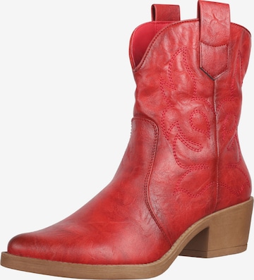 Bottes de cowboy Elara en rouge : devant