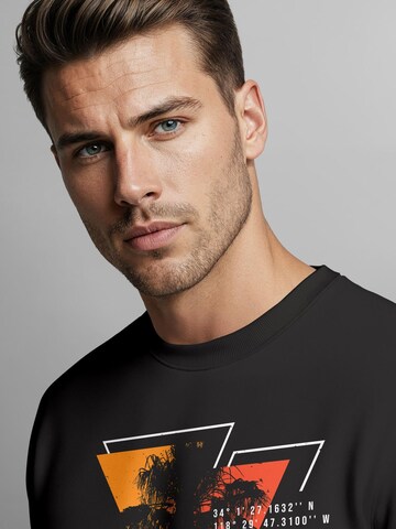 Neverless Sweatshirt 'California geometric' in Black