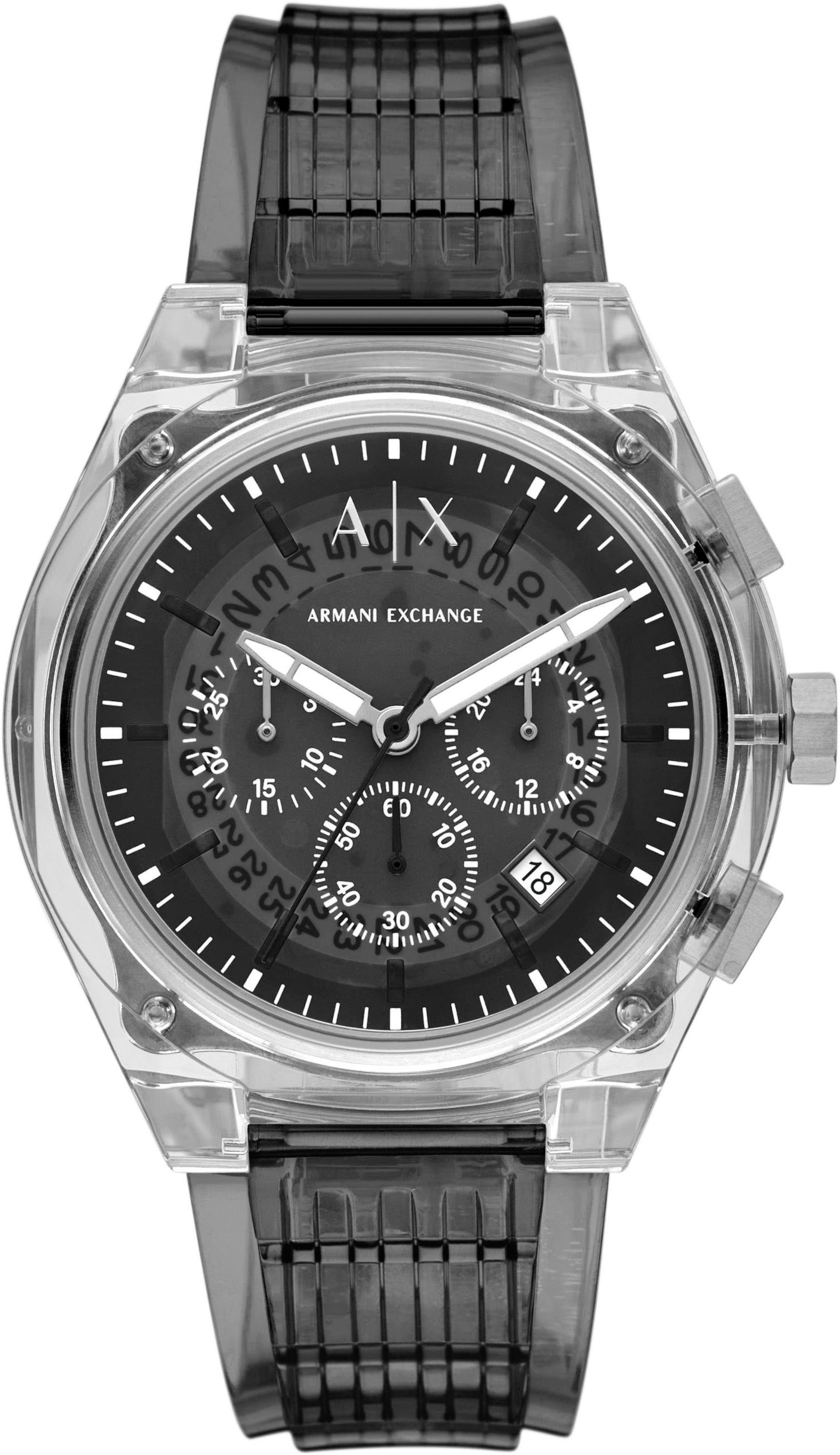 ARMANI EXCHANGE Uhr in Schwarz: Vorderseite