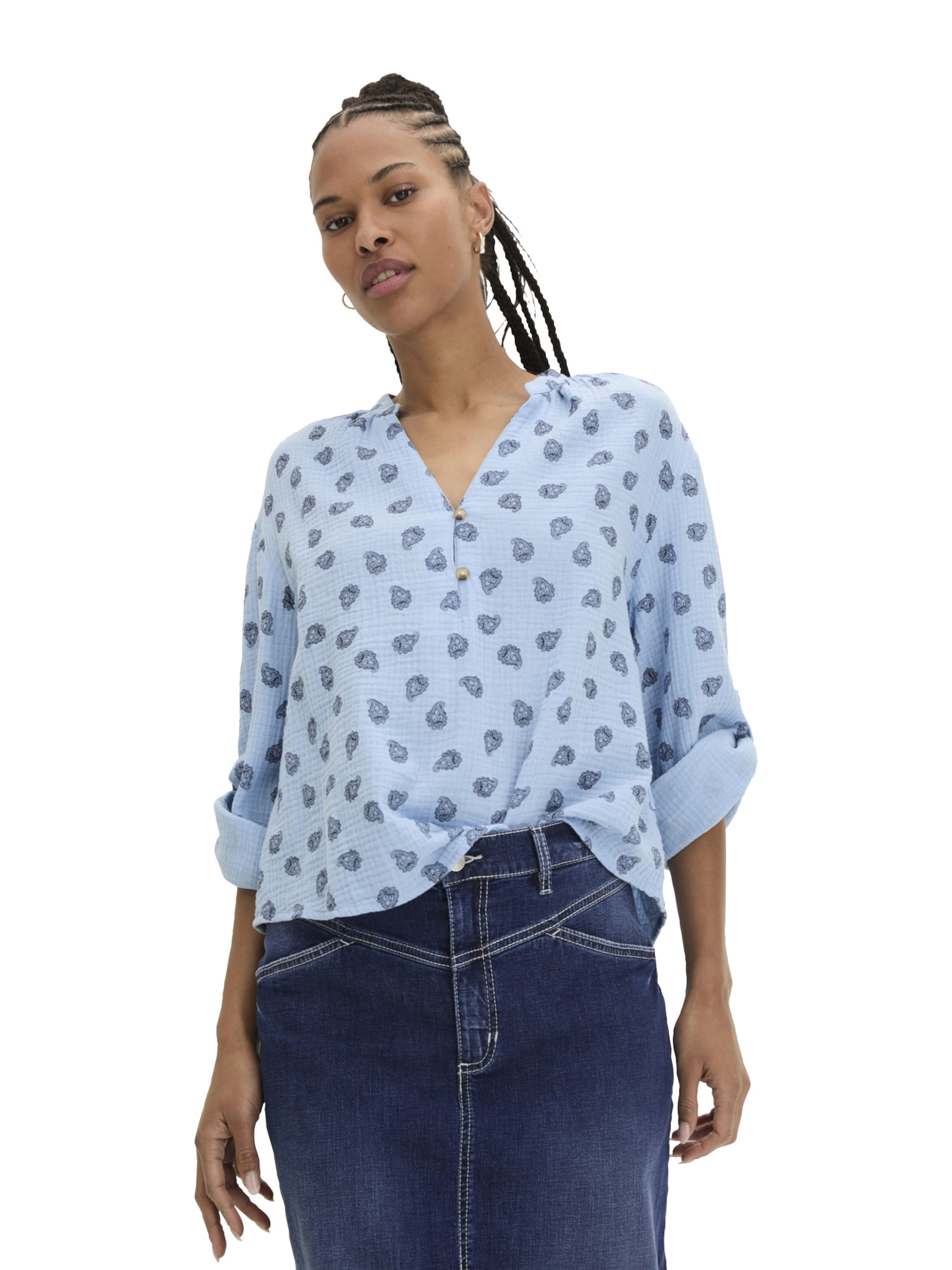 bonprix Bluse in Blau: Vorderseite