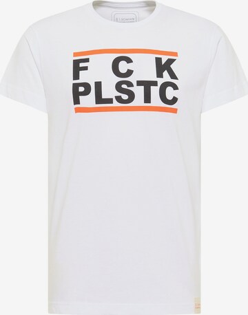 SOMWR T-Shirt 'FCK PLST' (GOTS) in Weiß: predná strana