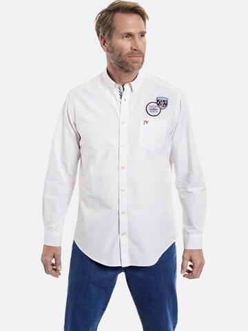 Jan Vanderstorm Comfort fit Button Up Shirt ' Svartkell ' in Blue