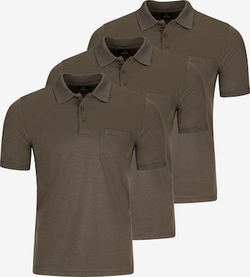 Ragman Shirt 'Basic' in Bruin: voorkant