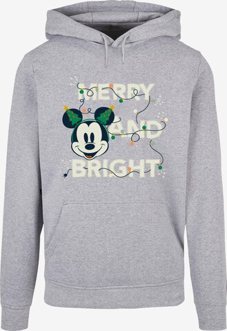 ABSOLUTE CULT Sweatshirt 'Mickey Mouse - Merry And Bright' in Grey: front