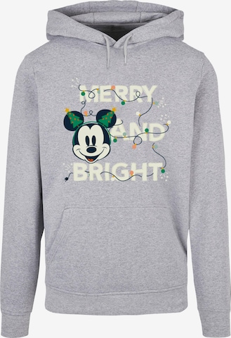 ABSOLUTE CULT Sweatshirt 'Mickey Mouse - Merry And Bright' in Grey: front