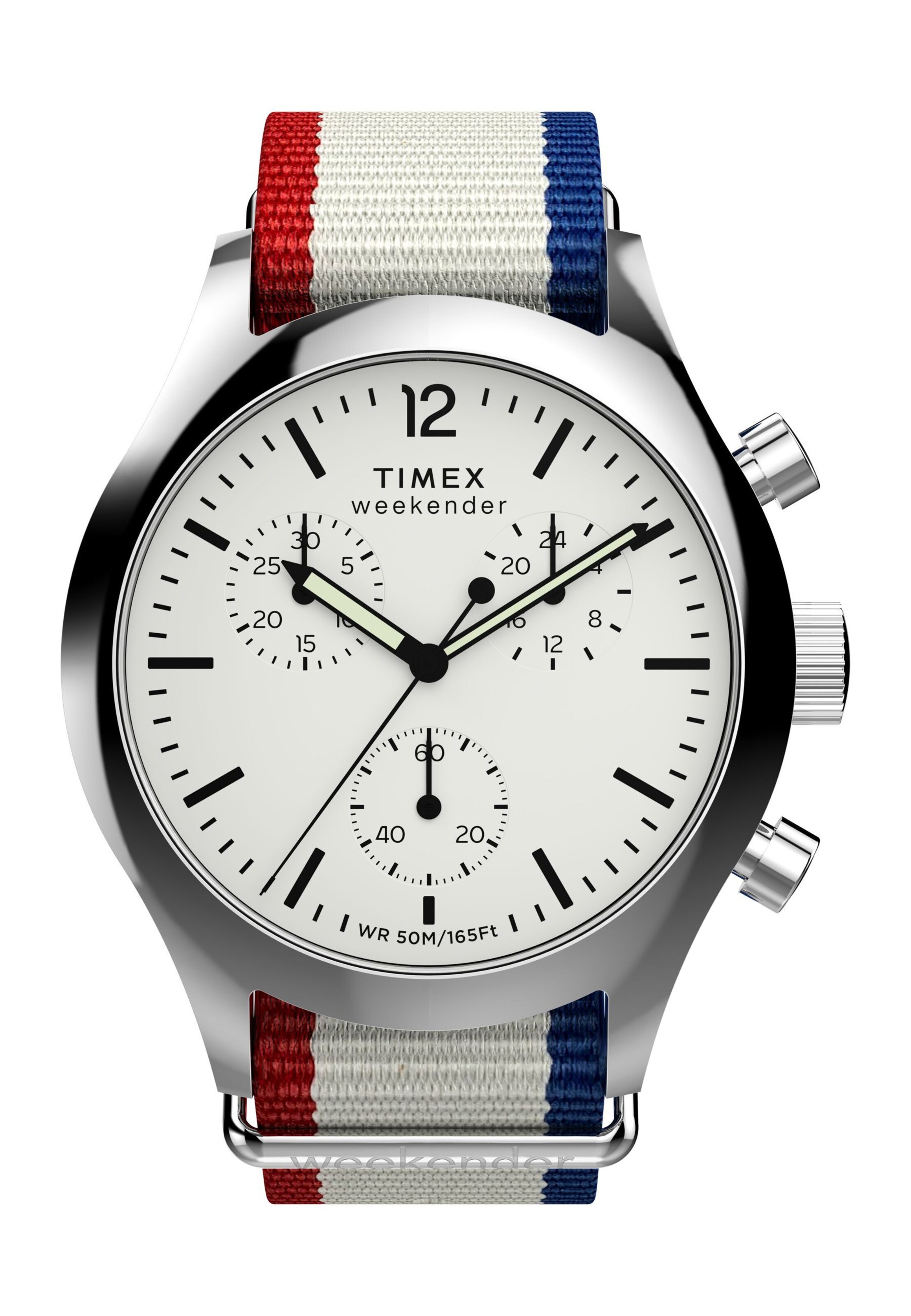 TIMEX Analog watch 'New England' in Blue / Stone / Carmine red / Silver, Item view
