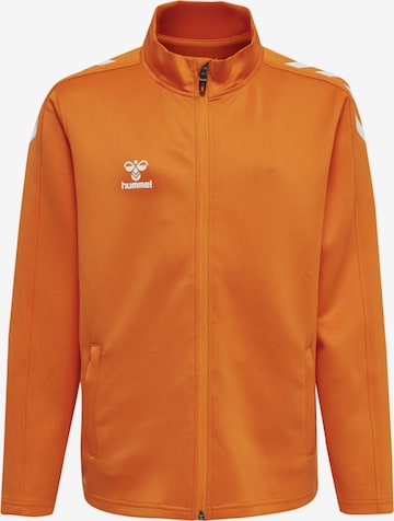 Hummel Athletic Zip-Up Hoodie 'Core Xk Poly' in Orange: front