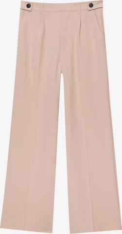 Pull&Bear Boot cut Trousers with creases in Pink: front