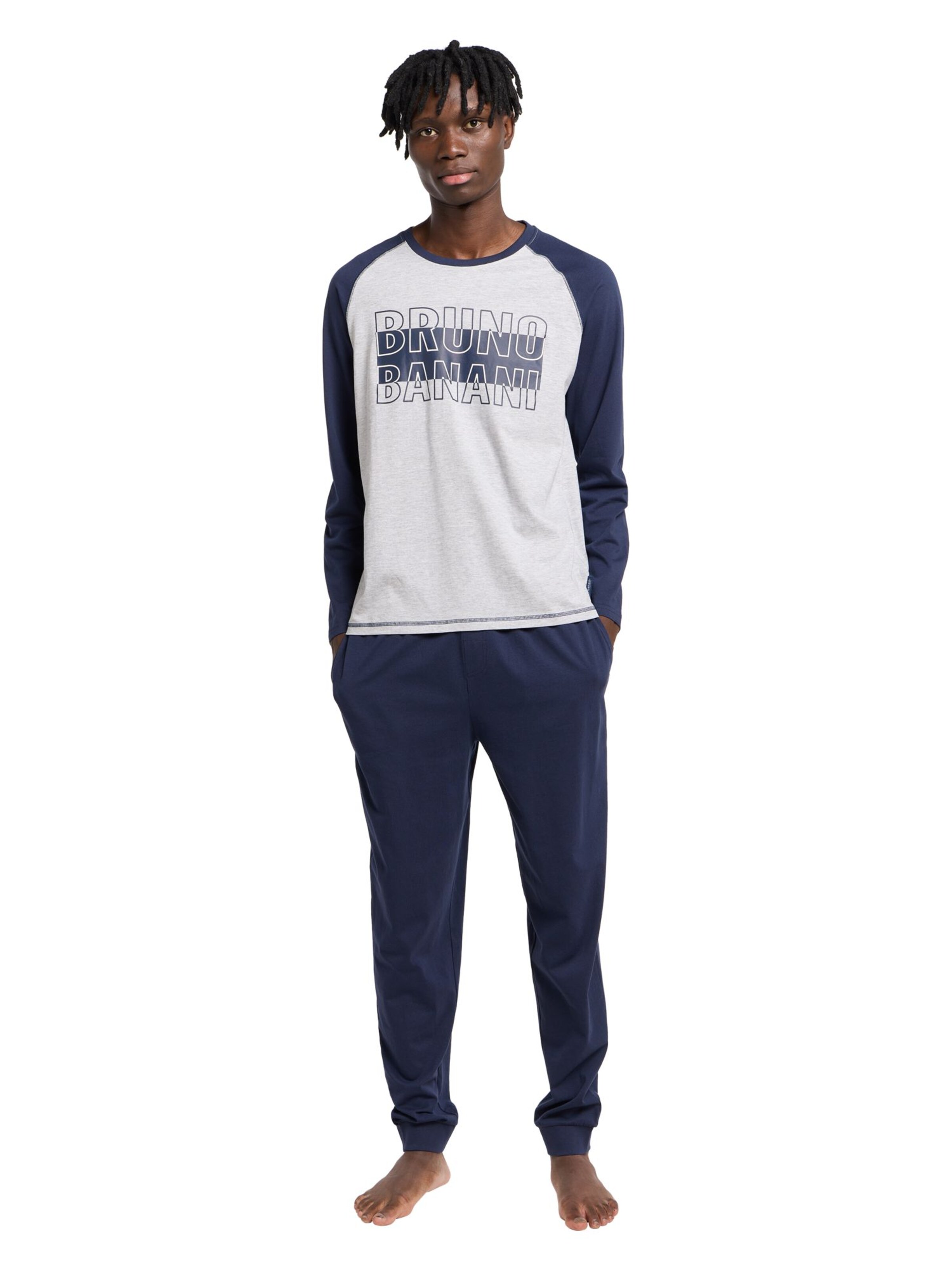 Pyjama long ' BELLINGHAM ' Bruno Banani en bleu : devant