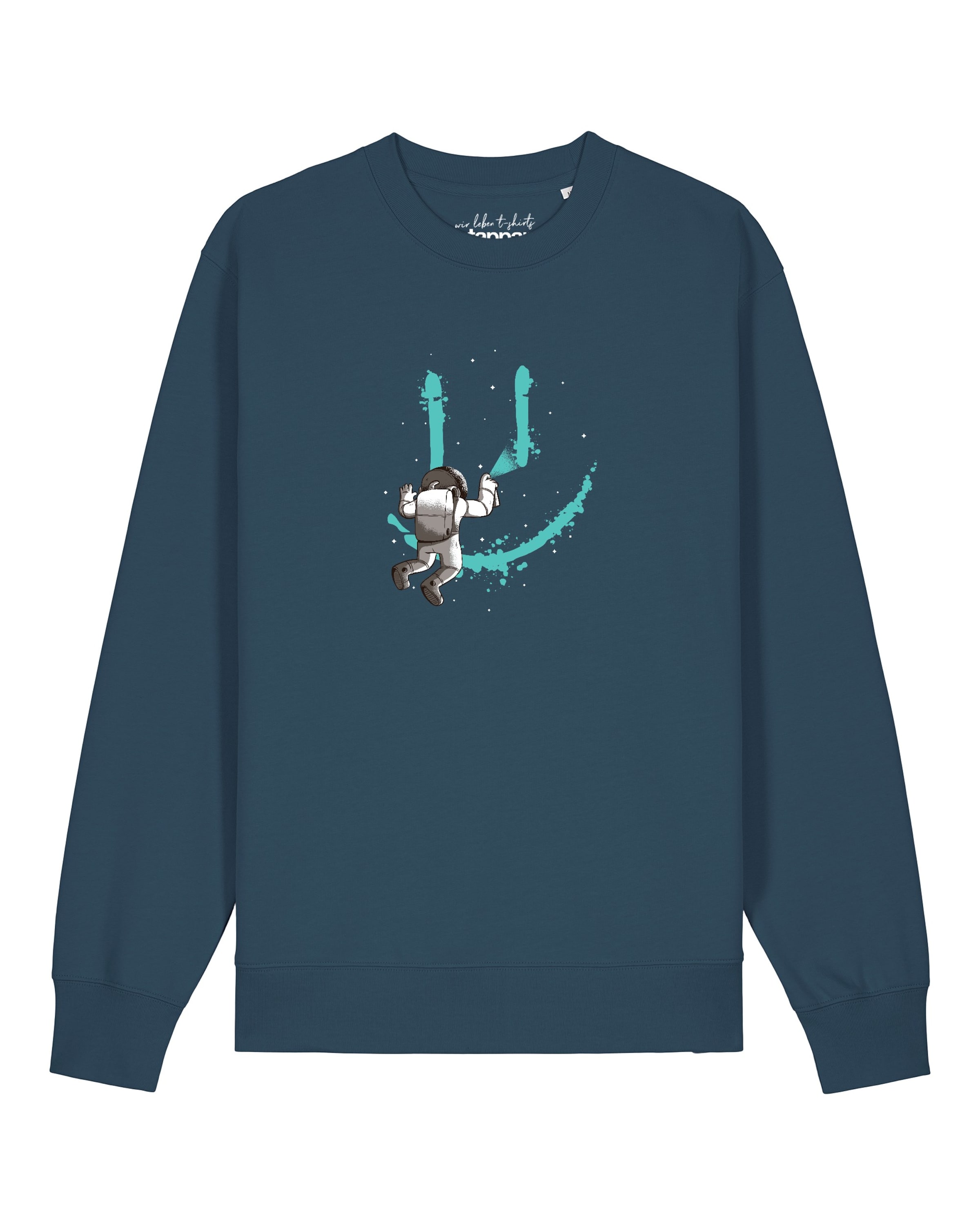 Watapparel Sweatshirt 'Graffiti Astronaut' in Blauw: voorkant