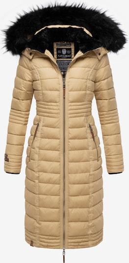 NAVAHOO Mantel 'Umay' in sand / schwarz, Produktansicht