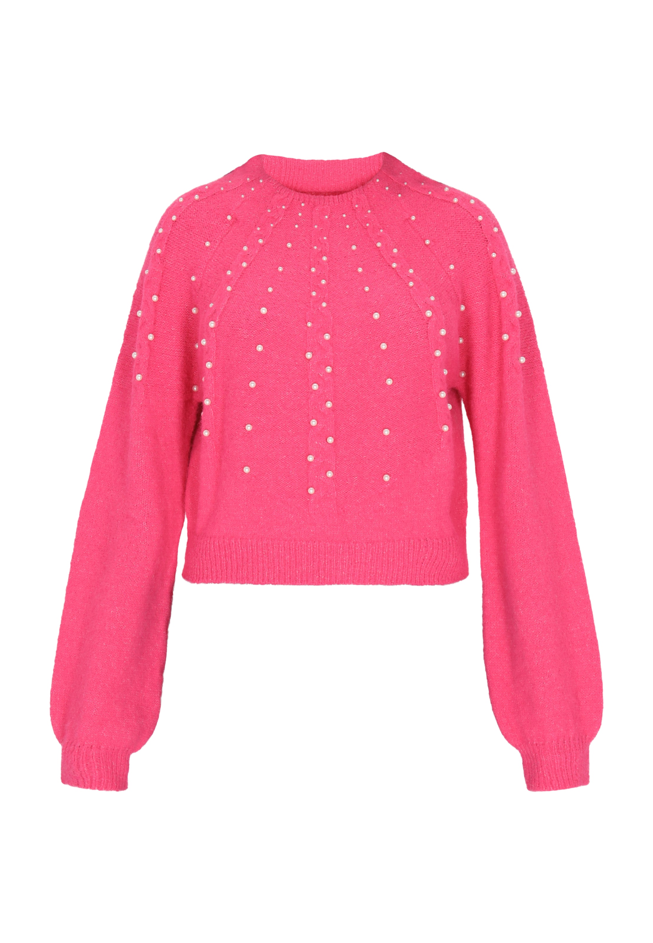 Pulover de la faina pe roz: față