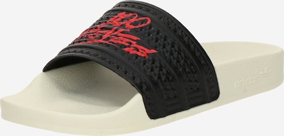 Šlepetės '100 Thieves Adilette' iš ADIDAS ORIGINALS, spalva – raudona / juoda, Prekių apžvalga