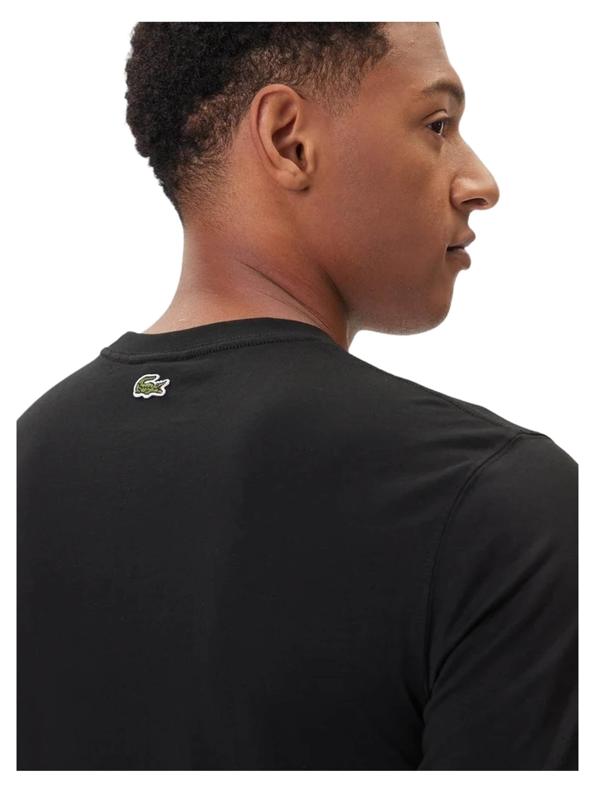 LACOSTEMajica 'Camiseta lacoste negra big chest croco crewneck tee' - crna boja