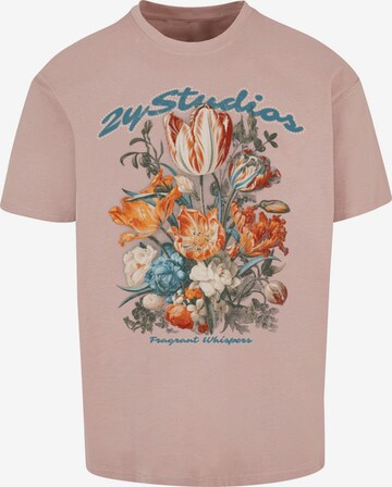 Maglietta 'FLOWERS' di 2Y Premium in rosa: frontale