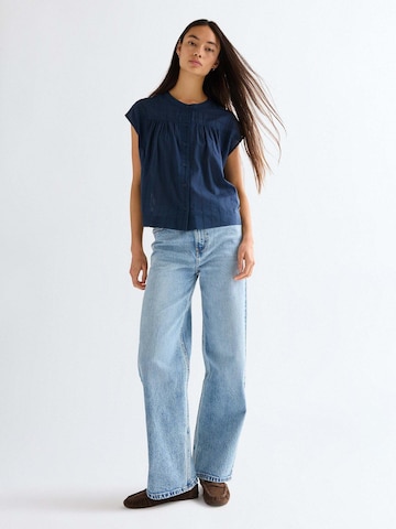 WRANGLER Blouse 'Drop Shoulder' in Blauw