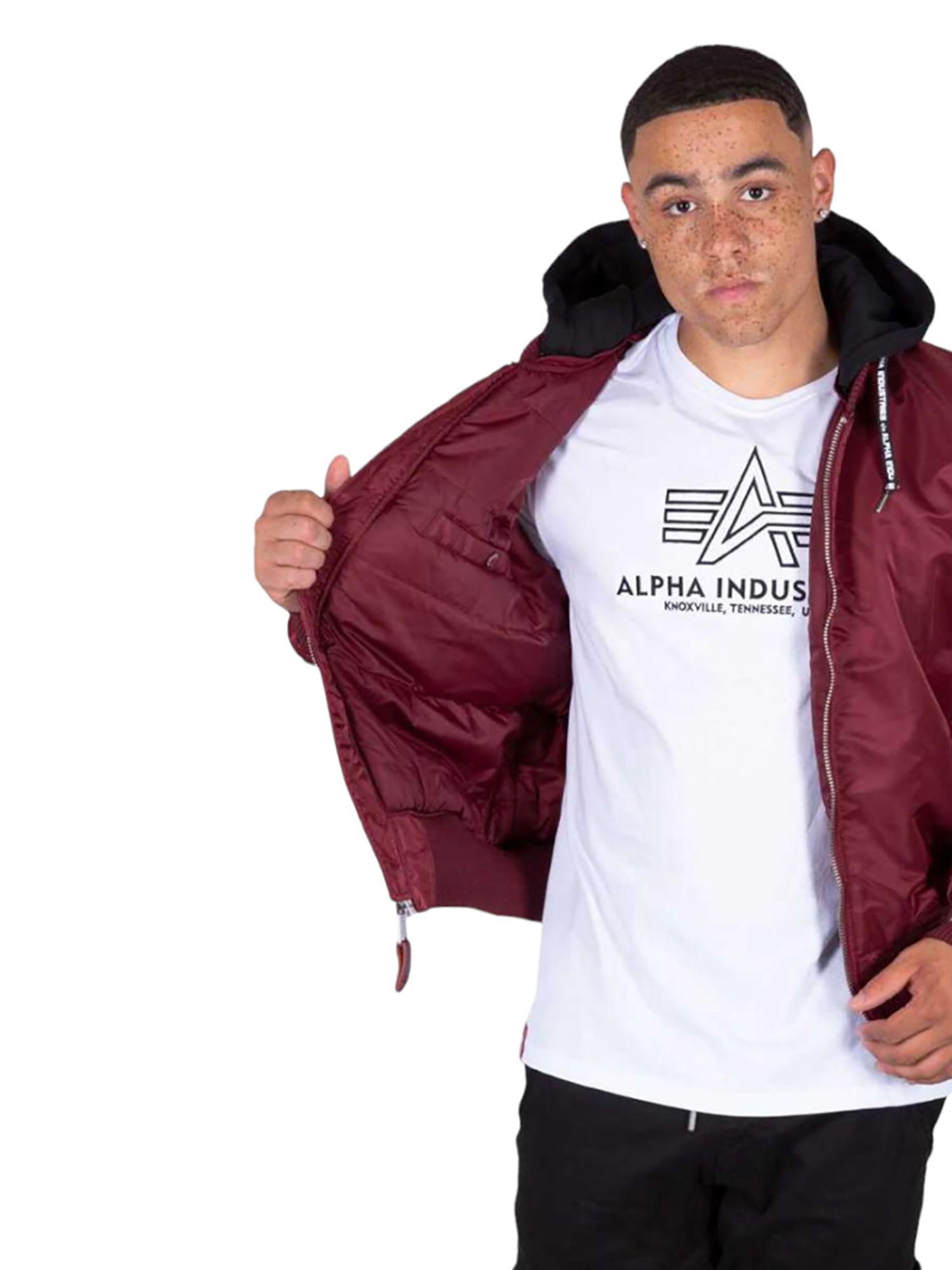 ALPHA INDUSTRIES Between-Season Jacket 'MA-1 ZHP' in Red