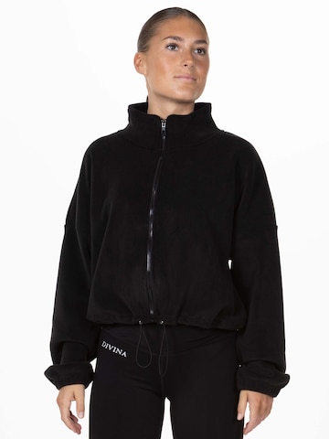 Veste en polaire 'Teddy' Divina en noir : devant