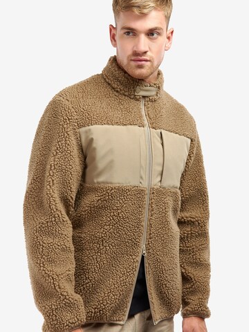 Barbour International Fleece Jacket 'Berber' in Beige: front