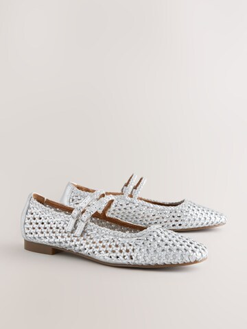 Next Odprte balerinke 'Forever Comfort®' | srebrna barva