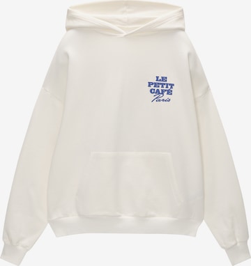 Pull&Bear Sweatshirt in White: front