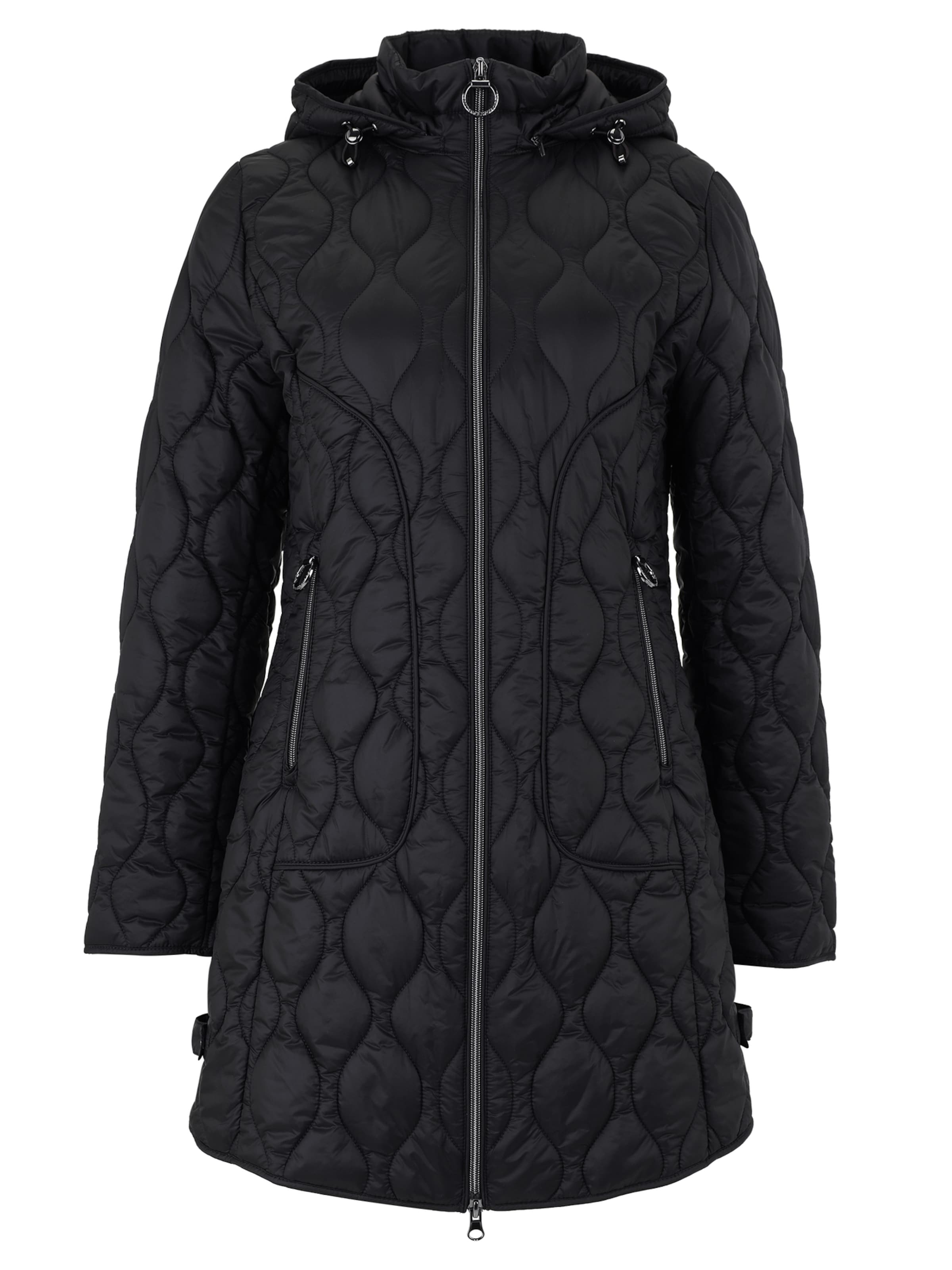Betty Barclay Outdoorjacke mit abnehmbarer Kapuze in Schwarz: Vorderseite