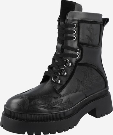 Bottines à lacets River Island en noir : devant