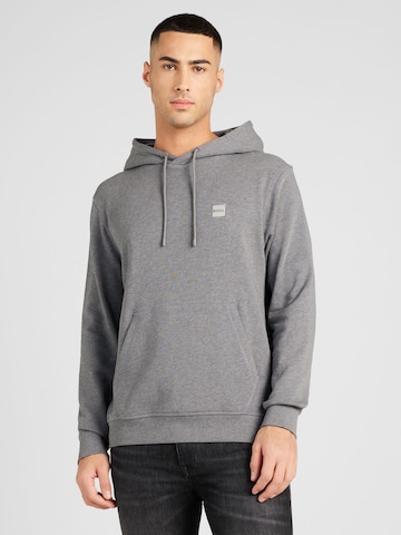 BOSS - Sweatshirt 'Wetalk' em cinzento: frente