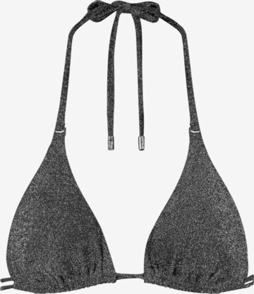 Beachlife Triangle Bikini Top in Black: front